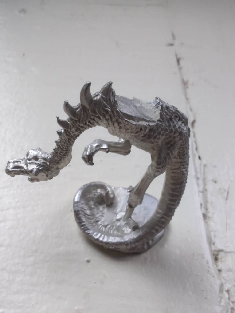 Vintage 1984 Ral Partha pewter spiked dragon miniature figurine